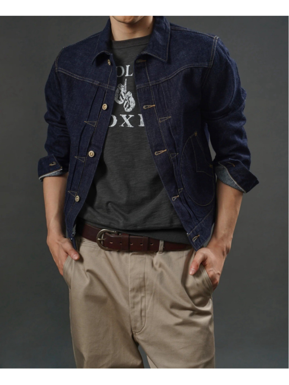 1880 Indigo Dyed 15 oz Selvedge Denim Jacket Annual Ring - Picture 8 of 11